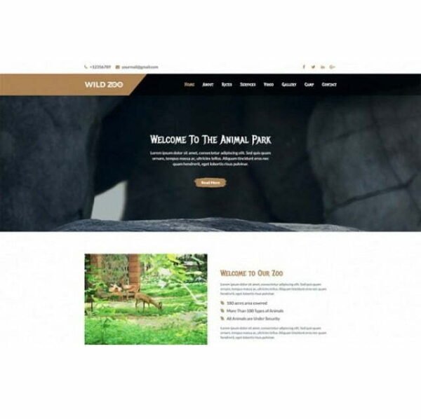 Wild Zoo One Page - HTML Template